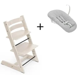 Stokke Meegroeistoelen * Tripp Trapp White wash + Newborn Set Wit
