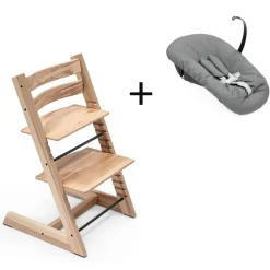 Stokke Meegroeistoelen * Tripp Trapp Wild Wood + Newborn Set Anthracite Naturel