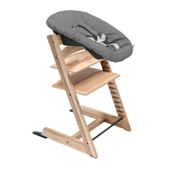 Stokke Meegroeistoelen * Tripp Trapp Wild Wood + Newborn Set Anthracite Naturel