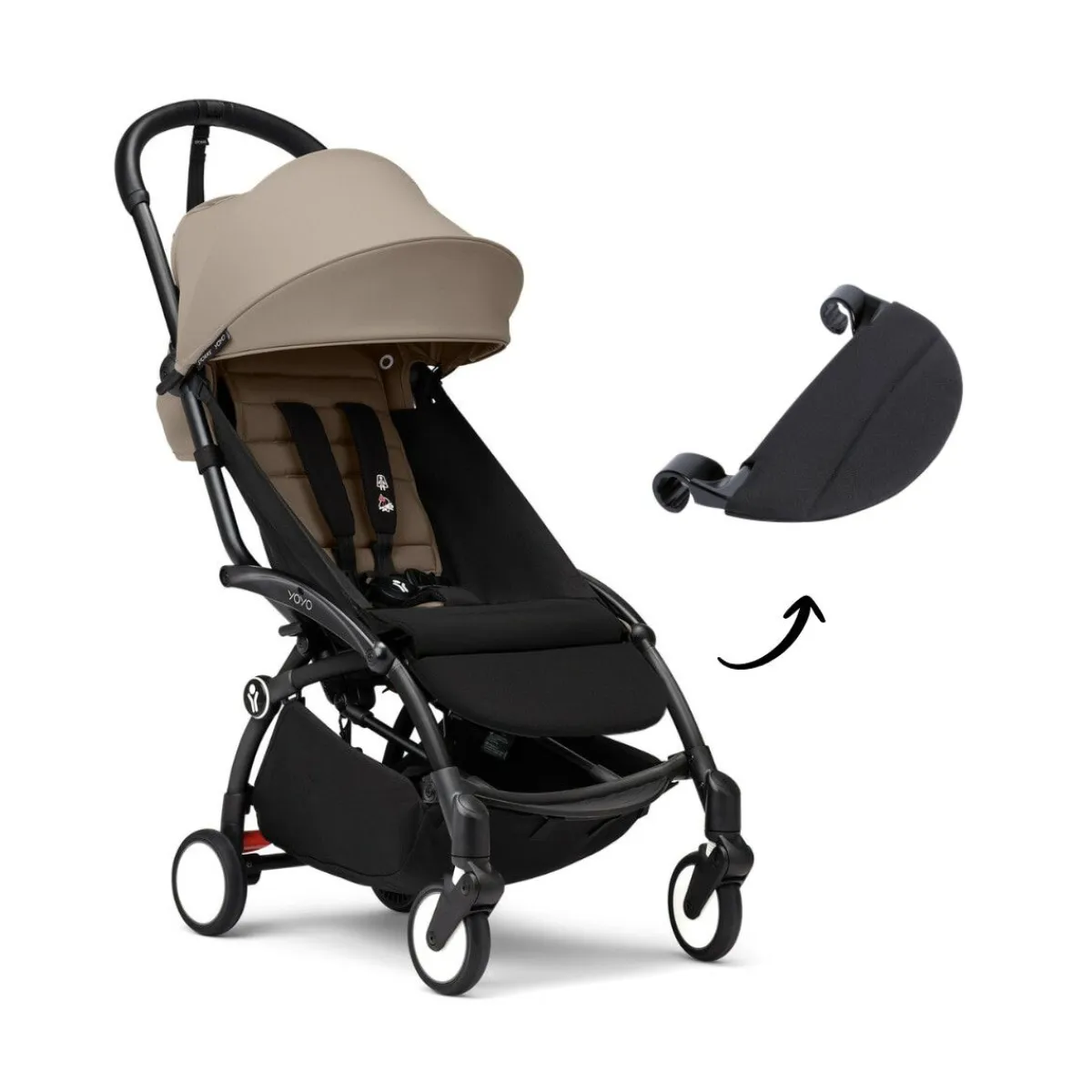 Stokke Alle Buggy's * YOYO³ Buggy Taupe – Black Frame Grijs