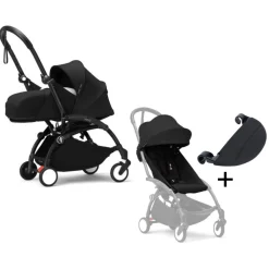 Stokke Combi Kinderwagens|Compacte Kinderwagens * YOYO³ Kinderwagen Compleet met 0+ Newborn Pack Black – Black Frame Zwart