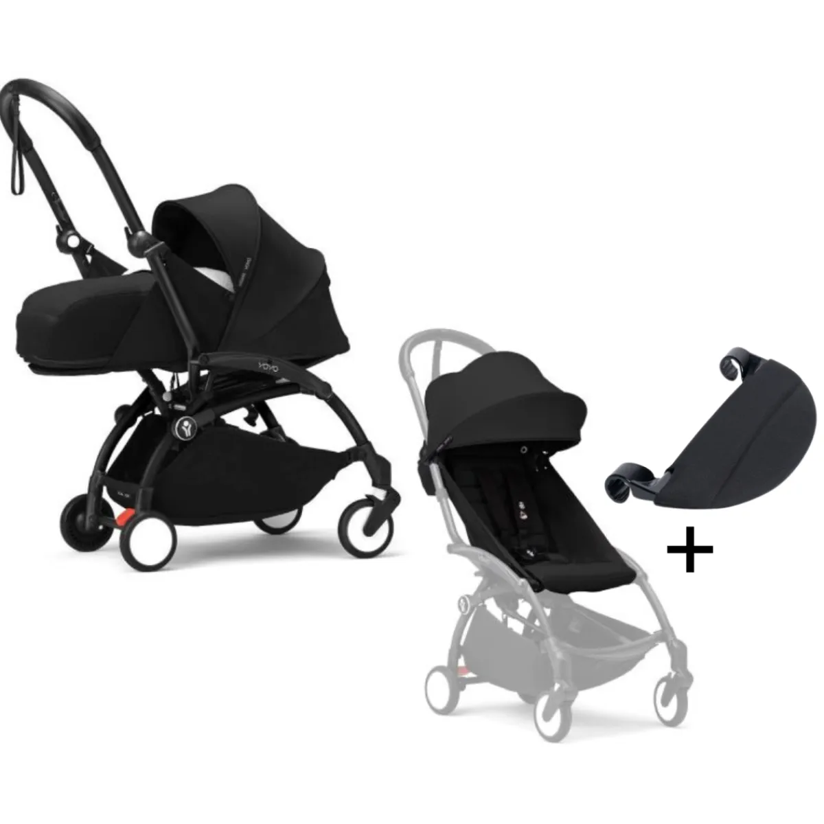 Stokke Combi Kinderwagens|Compacte Kinderwagens * YOYO³ Kinderwagen Compleet met 0+ Newborn Pack Black – Black Frame Zwart
