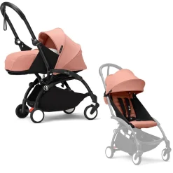 Stokke Combi Kinderwagens|Compacte Kinderwagens * YOYO³ Kinderwagen Compleet met 0+ Newborn Pack Ginger – Black Frame Oranje