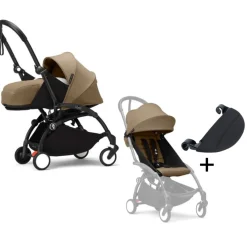 Stokke Combi Kinderwagens|Compacte Kinderwagens * YOYO³ Kinderwagen Compleet met 0+ Newborn Pack Toffee – Black Frame Bruin