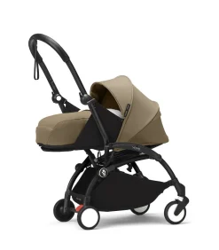 Stokke Combi Kinderwagens|Compacte Kinderwagens * YOYO³ Kinderwagen Compleet met 0+ Newborn Pack Toffee – Black Frame Bruin