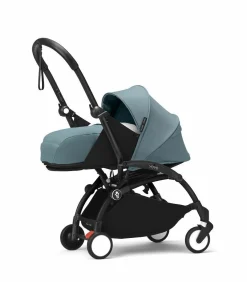 Stokke Combi Kinderwagens|Compacte Kinderwagens * YOYO³ Kinderwagen Compleet met 0+ Newborn Pack Aqua – Black Frame Blauw