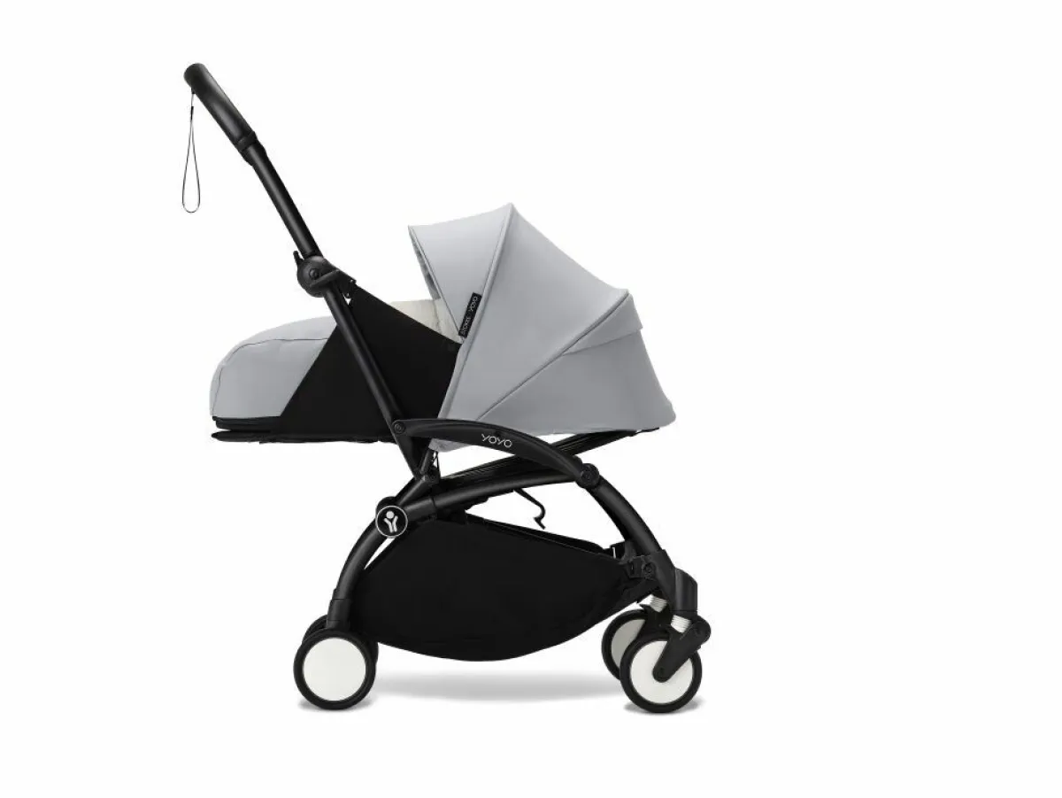 Stokke Combi Kinderwagens|Compacte Kinderwagens * YOYO³ Kinderwagen Compleet met 0+ Newborn Pack Stone – Black Frame Grijs