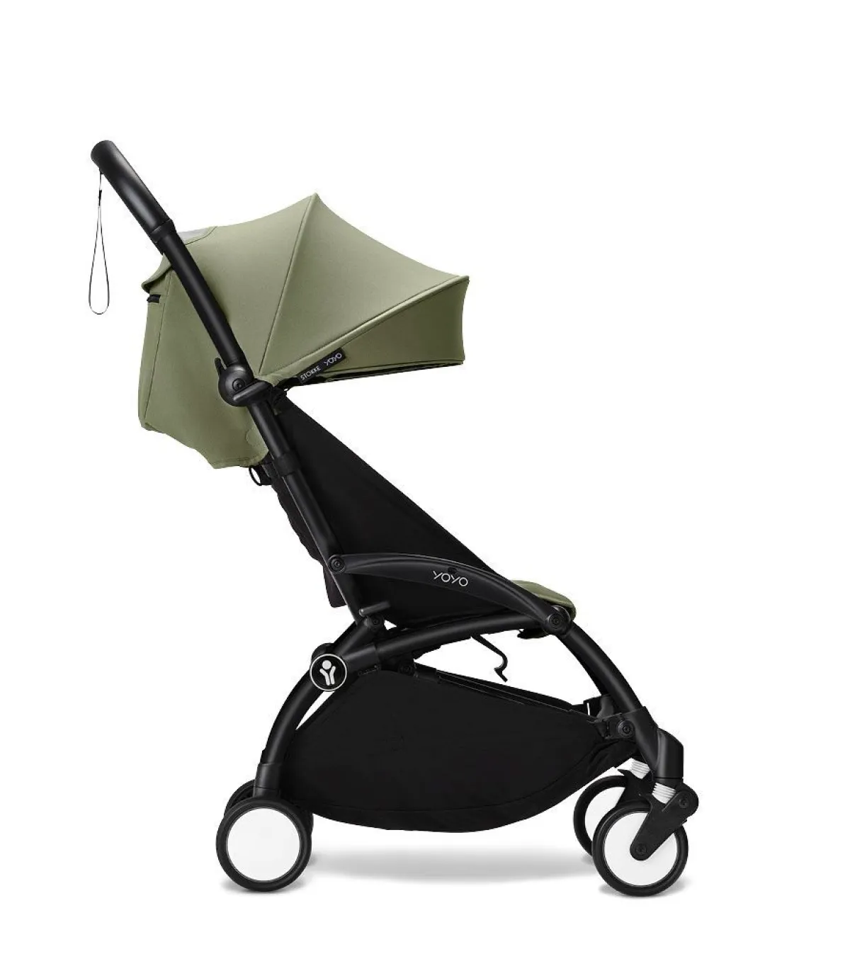 Stokke Combi Kinderwagens|Compacte Kinderwagens * YOYO³ Kinderwagen Compleet met 0+ Newborn Pack Olive – Black Frame Groen