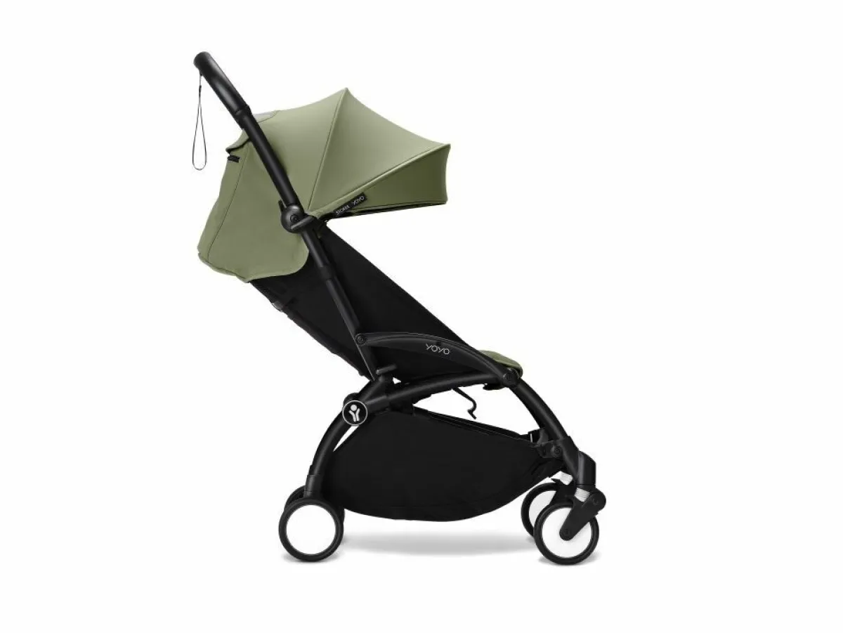 Stokke Combi Kinderwagens|Compacte Kinderwagens * YOYO³ Kinderwagen Compleet met 0+ Newborn Pack Olive – Black Frame Groen