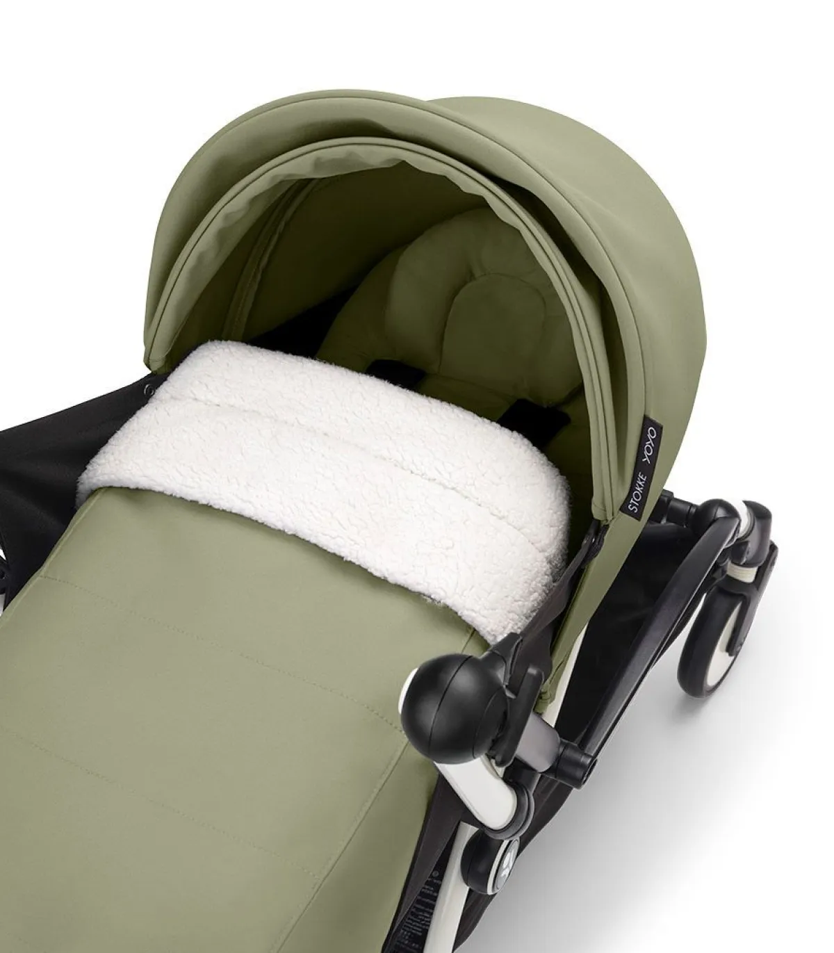 Stokke Combi Kinderwagens|Compacte Kinderwagens * YOYO³ Kinderwagen Compleet met 0+ Newborn Pack Olive – Black Frame Groen
