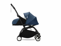 Stokke Combi Kinderwagens|Compacte Kinderwagens * YOYO³ Kinderwagen Compleet met 0+ Newborn Pack Air France Blue– Black Frame Blauw