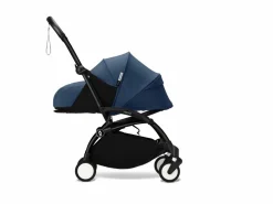 Stokke Combi Kinderwagens|Compacte Kinderwagens * YOYO³ Kinderwagen Compleet met 0+ Newborn Pack Air France Blue– Black Frame Blauw