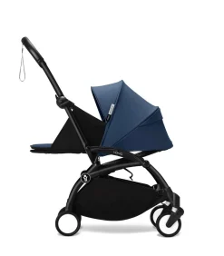 Stokke Combi Kinderwagens|Compacte Kinderwagens * YOYO³ Kinderwagen Compleet met 0+ Newborn Pack Air France Blue– Black Frame Blauw