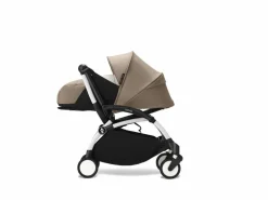 Stokke Combi Kinderwagens|Compacte Kinderwagens * YOYO³ Kinderwagen Compleet met 0+ Newborn Pack Taupe – White Frame Bruin