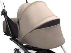 Stokke Combi Kinderwagens|Compacte Kinderwagens * YOYO³ Kinderwagen Compleet met 0+ Newborn Pack Taupe – White Frame Bruin