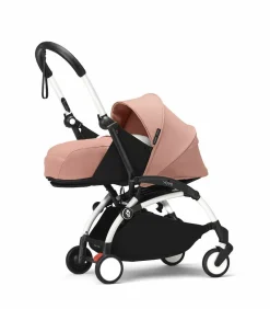 Stokke Combi Kinderwagens|Compacte Kinderwagens * YOYO³ Kinderwagen Compleet met 0+ Newborn Pack Ginger – White Frame Oranje
