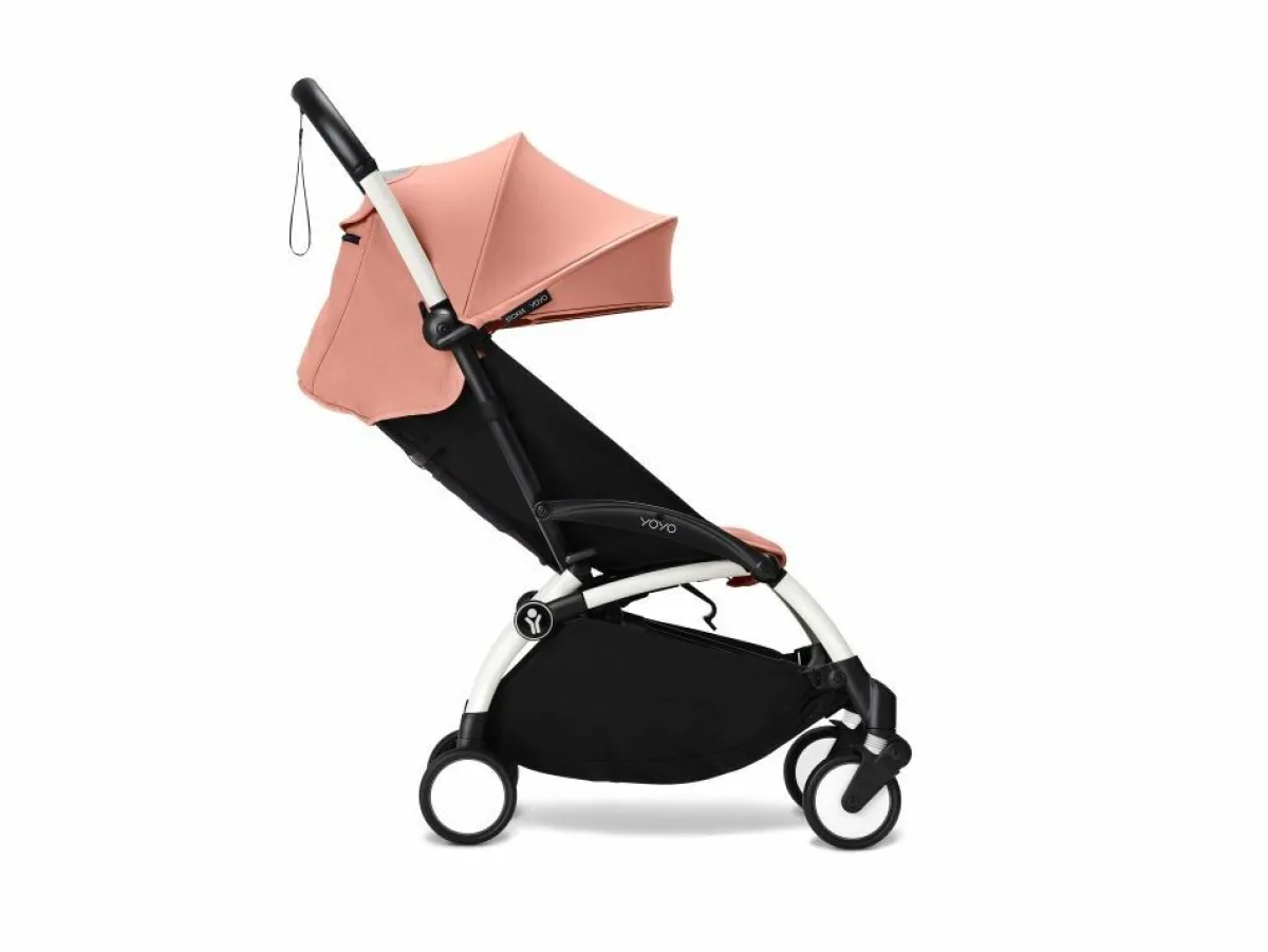 Stokke Combi Kinderwagens|Compacte Kinderwagens * YOYO³ Kinderwagen Compleet met 0+ Newborn Pack Ginger – White Frame Oranje