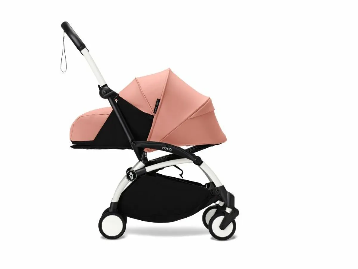 Stokke Combi Kinderwagens|Compacte Kinderwagens * YOYO³ Kinderwagen Compleet met 0+ Newborn Pack Ginger – White Frame Oranje