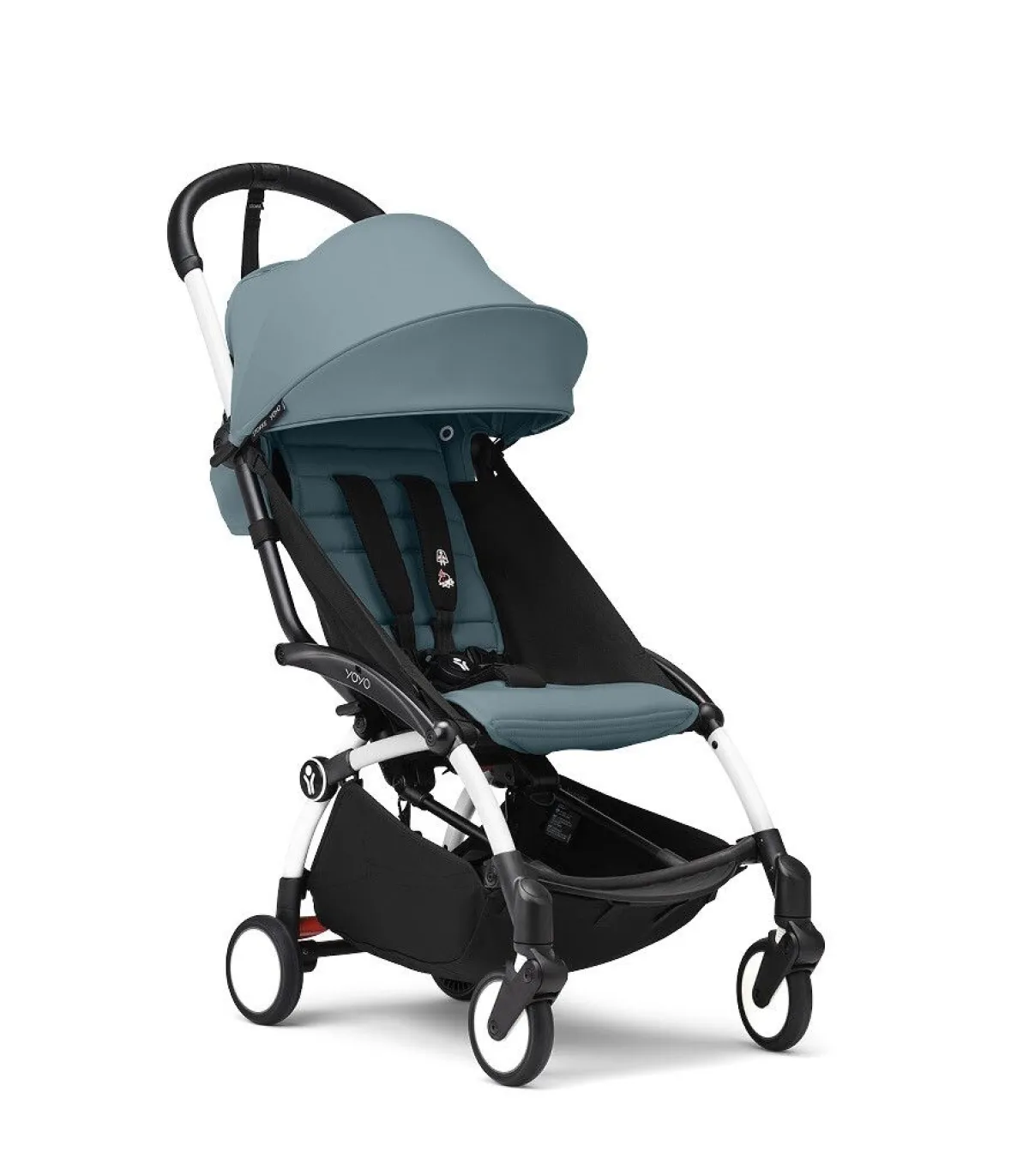Stokke Combi Kinderwagens|Compacte Kinderwagens * YOYO³ Kinderwagen Compleet met 0+ Newborn Pack Aqua – White Frame Blauw