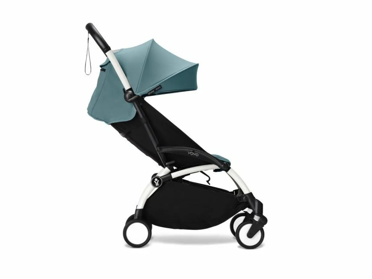 Stokke Combi Kinderwagens|Compacte Kinderwagens * YOYO³ Kinderwagen Compleet met 0+ Newborn Pack Aqua – White Frame Blauw