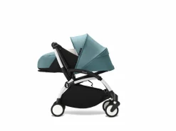 Stokke Combi Kinderwagens|Compacte Kinderwagens * YOYO³ Kinderwagen Compleet met 0+ Newborn Pack Aqua – White Frame Blauw