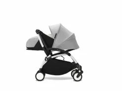 Stokke Combi Kinderwagens|Compacte Kinderwagens * YOYO³ Kinderwagen Compleet met 0+ Newborn Pack Stone – White Frame Grijs