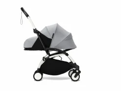 Stokke Combi Kinderwagens|Compacte Kinderwagens * YOYO³ Kinderwagen Compleet met 0+ Newborn Pack Stone – White Frame Grijs