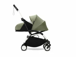 Stokke Combi Kinderwagens|Compacte Kinderwagens * YOYO³ Kinderwagen Compleet met 0+ Newborn Pack Olive – White Frame Groen