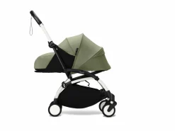Stokke Combi Kinderwagens|Compacte Kinderwagens * YOYO³ Kinderwagen Compleet met 0+ Newborn Pack Olive – White Frame Groen