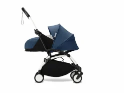 Stokke Combi Kinderwagens|Compacte Kinderwagens * YOYO³ Kinderwagen Compleet met 0+ Newborn Pack Air France Blue – White Frame Blauw