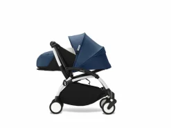 Stokke Combi Kinderwagens|Compacte Kinderwagens * YOYO³ Kinderwagen Compleet met 0+ Newborn Pack Air France Blue – White Frame Blauw