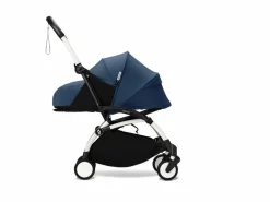 Stokke Combi Kinderwagens|Compacte Kinderwagens * YOYO³ Kinderwagen Compleet met 0+ Newborn Pack Air France Blue – White Frame Blauw