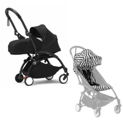 Stokke Combi Kinderwagens|Compacte Kinderwagens * YOYO³ Kinderwagen Compleet Zebra met 0+ Newborn Pack Black – Black Frame Multicolor