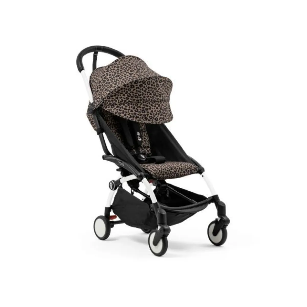 Stokke Combi Kinderwagens|Compacte Kinderwagens * YOYO³ Kinderwagen Compleet Leopard met 0+ Newborn Pack Black – White Frame Multicolor