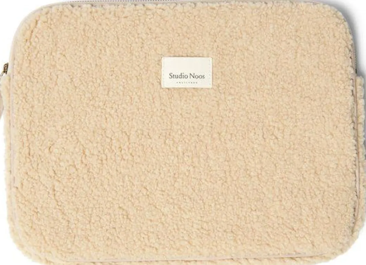 Studio Noos Verzorgingstassen|Verzorgingstassen * Laptop Sleeve Teddy Ecru 13 inch Wit