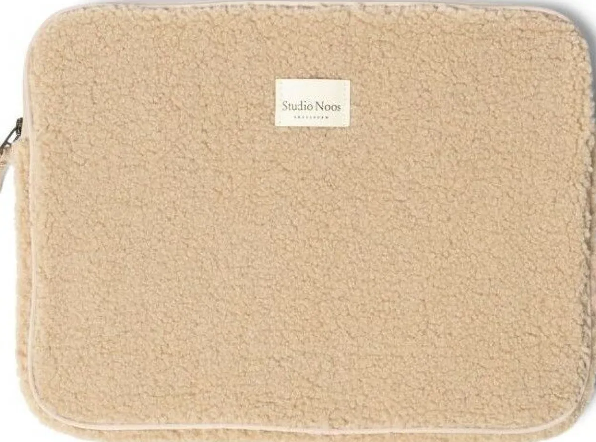 Studio Noos Verzorgingstassen|Verzorgingstassen * Laptop Sleeve Teddy Ecru 15 inch Wit
