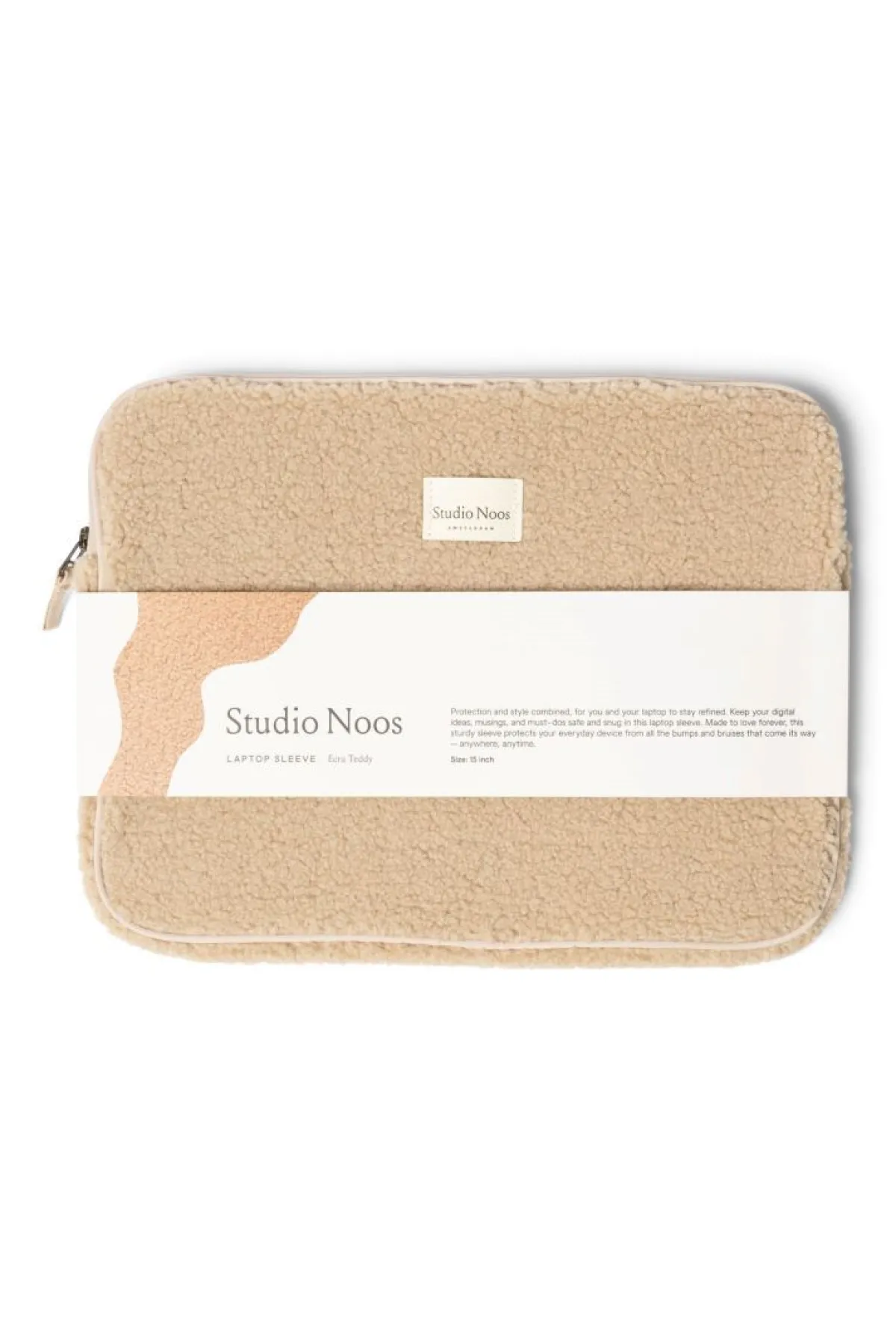 Studio Noos Verzorgingstassen|Verzorgingstassen * Laptop Sleeve Teddy Ecru 15 inch Wit