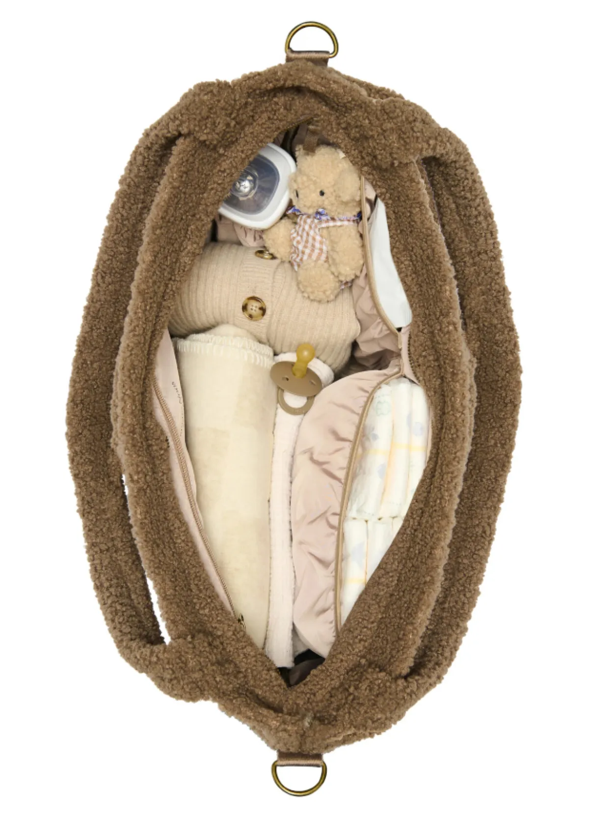 Studio Noos Verzorgingstassen|Verzorgingstassen * Luiertas Teddy Hearts Brown Bruin