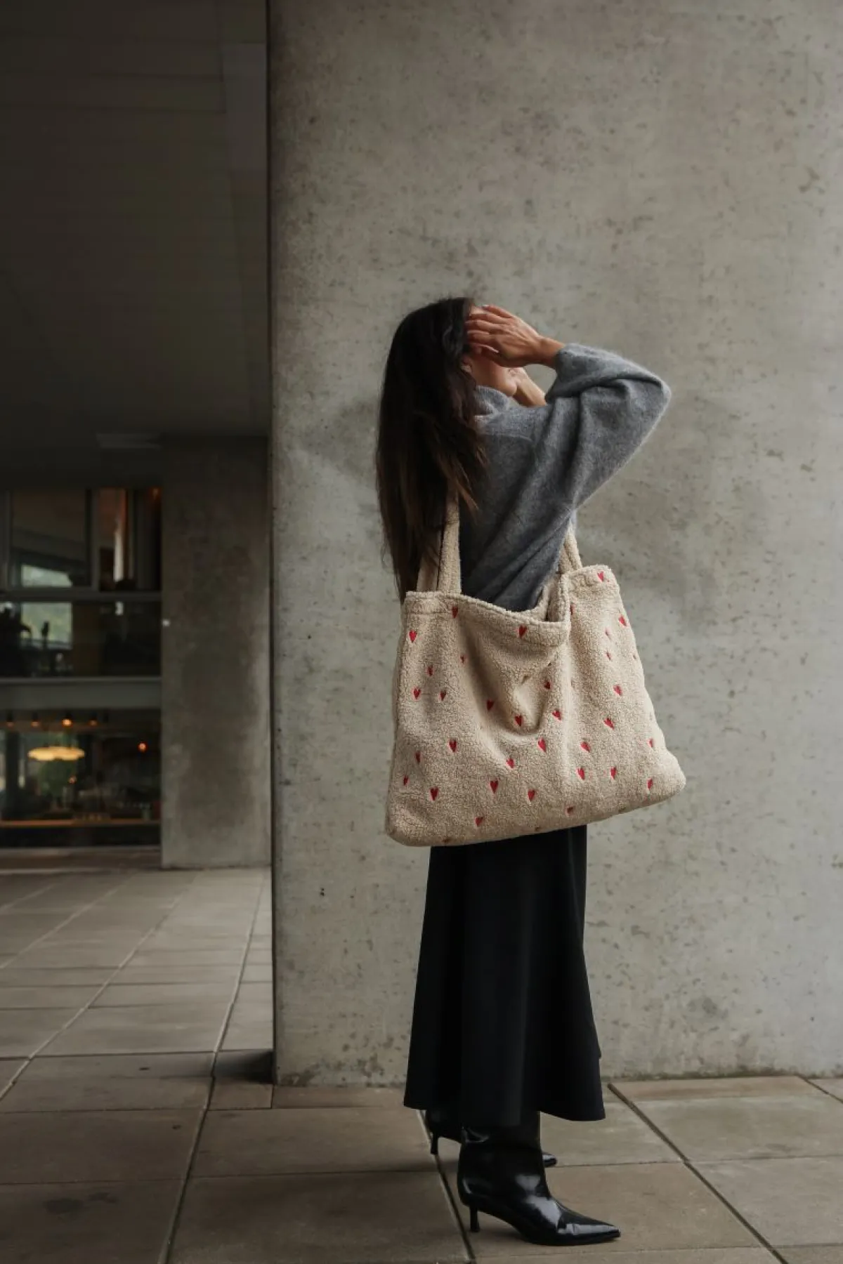 Studio Noos Verzorgingstassen|Verzorgingstassen * Mom Bag Teddy Hearts Ecru Beige