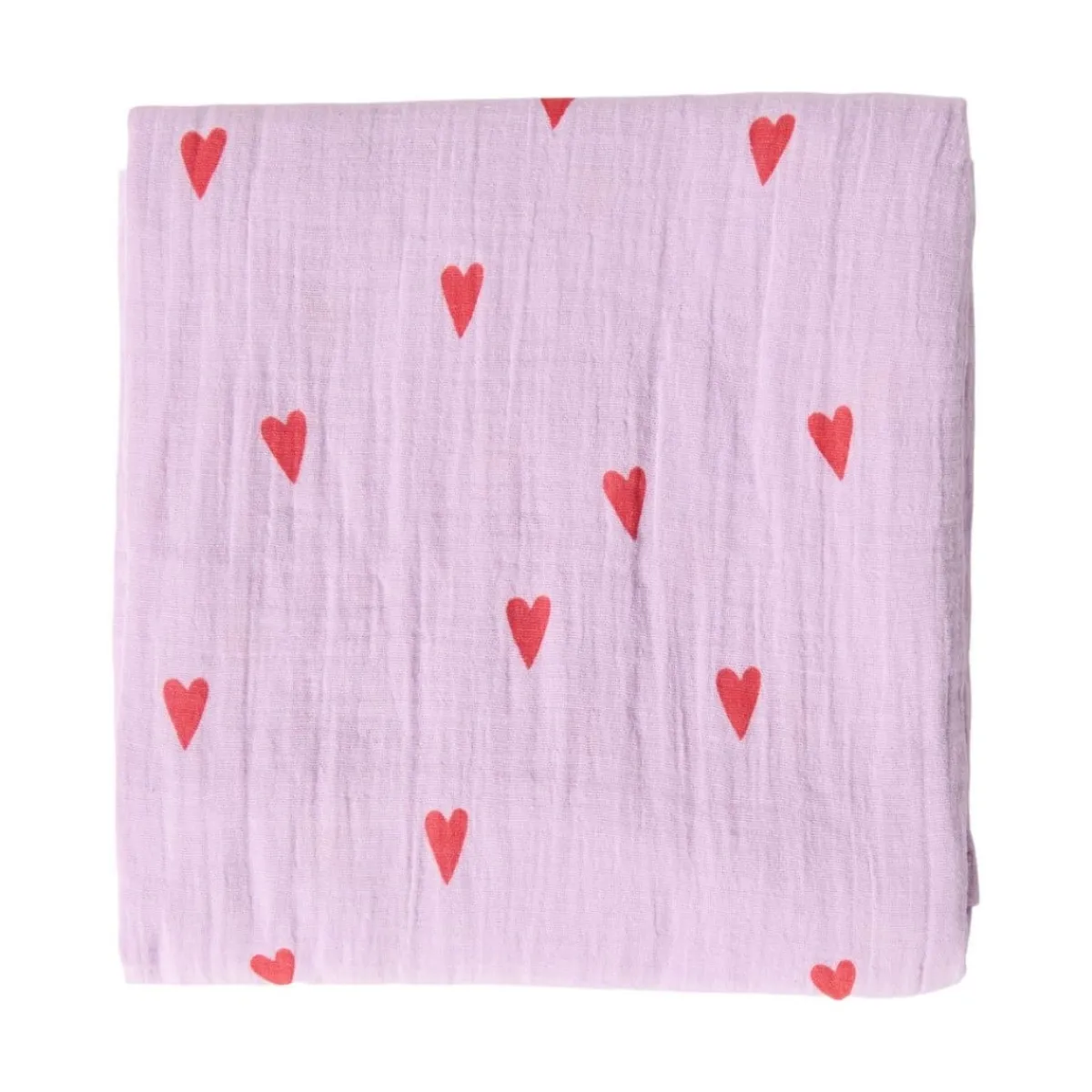 Studio Noos Wikkeldoeken * Swaddle Hearts Lilac 120 x 120 Paars