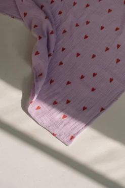 Studio Noos Wikkeldoeken * Swaddle Hearts Lilac 120 x 120 Paars
