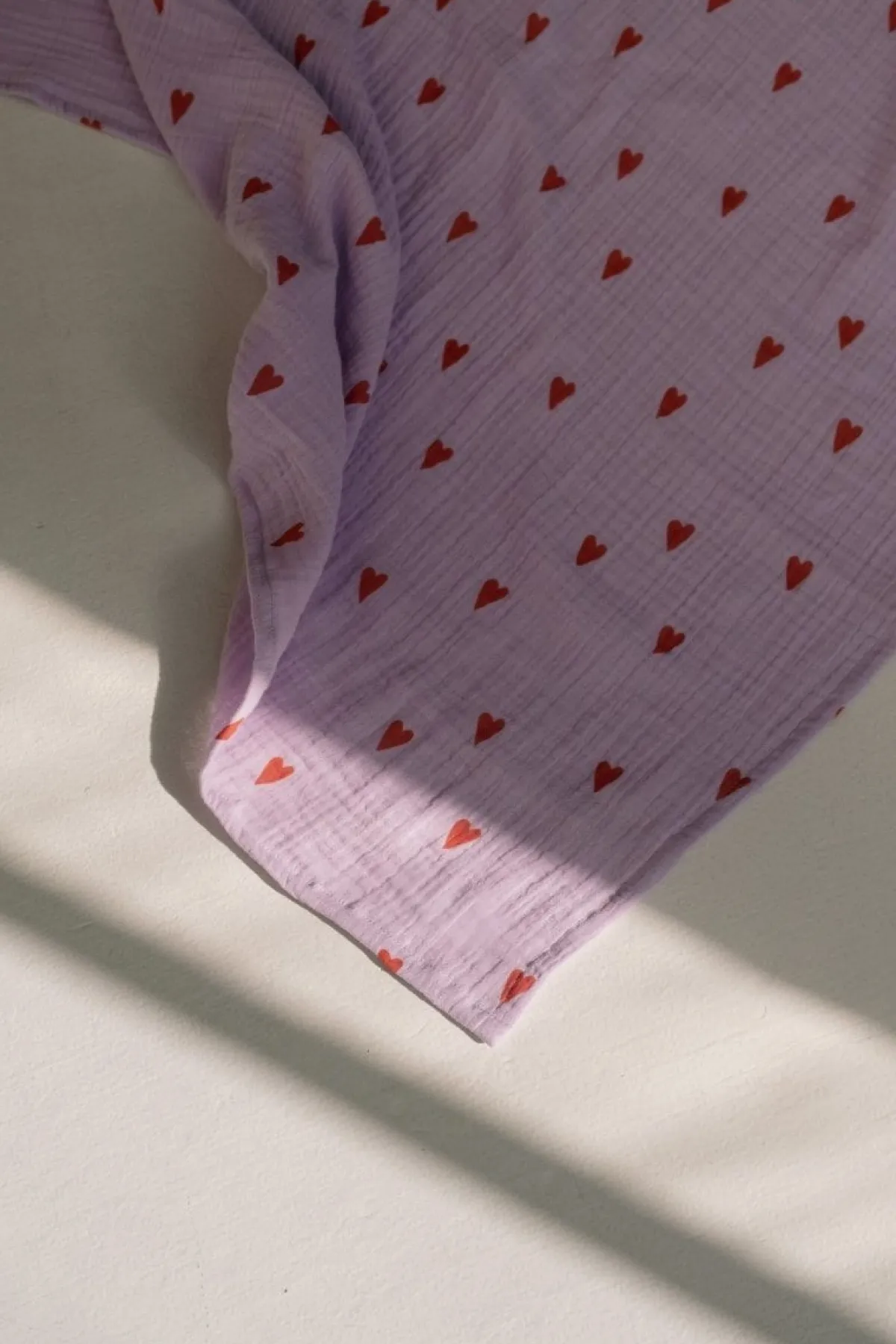 Studio Noos Wikkeldoeken * Swaddle Hearts Lilac 120 x 120 Paars