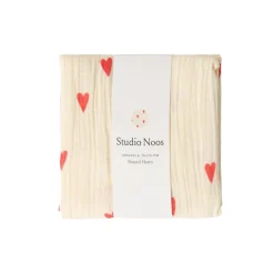 Studio Noos Hydrofiel Luiers * Swaddle Hearts Neutral 70 x 70 Naturel