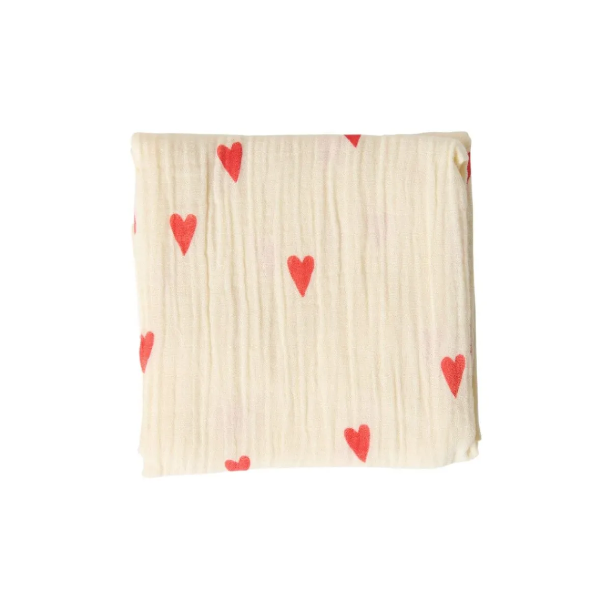 Studio Noos Hydrofiel Luiers * Swaddle Hearts Neutral 70 x 70 Naturel