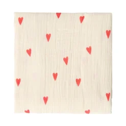 Studio Noos Wikkeldoeken * Swaddle Hearts Neutral 120 x 120 Naturel