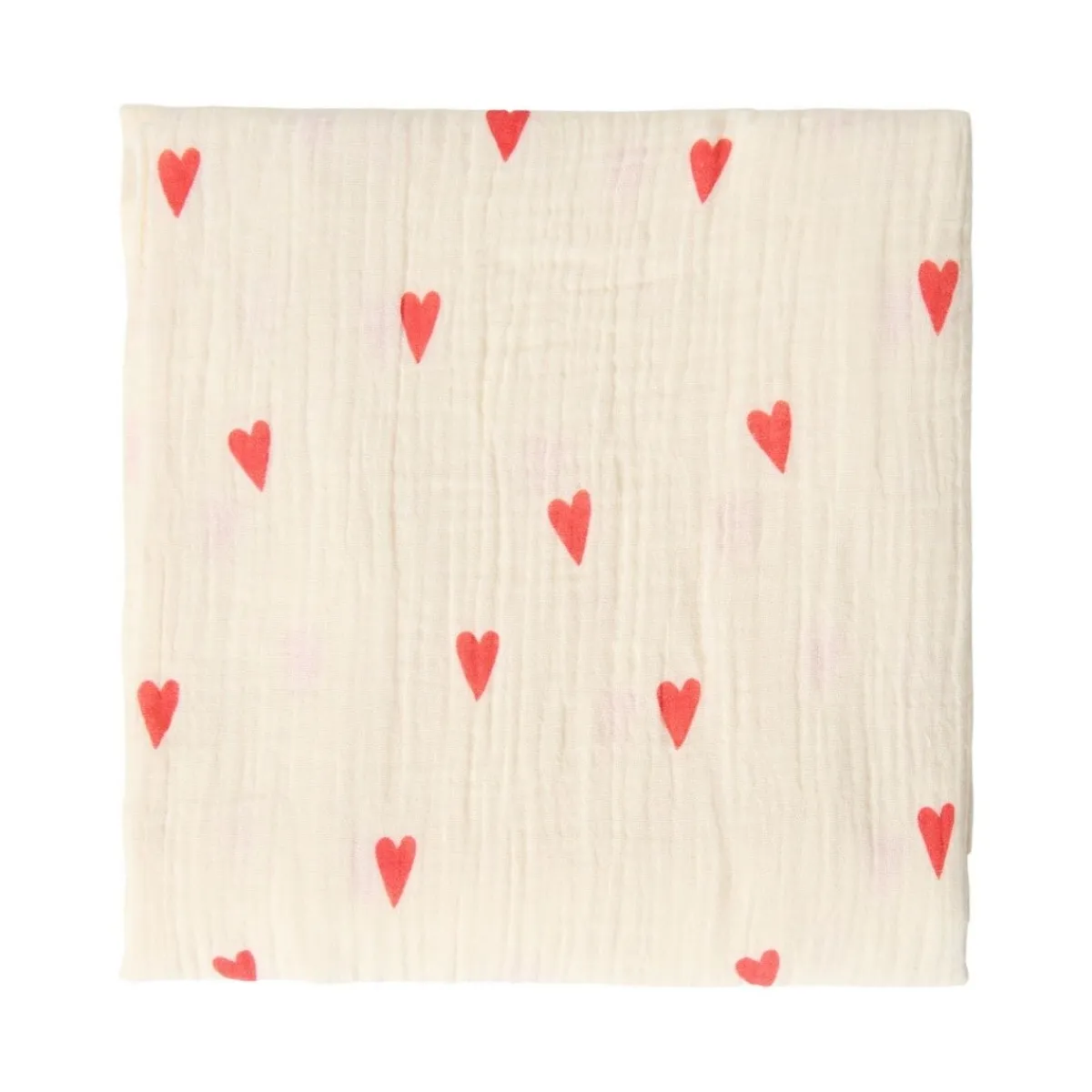 Studio Noos Wikkeldoeken * Swaddle Hearts Neutral 120 x 120 Naturel