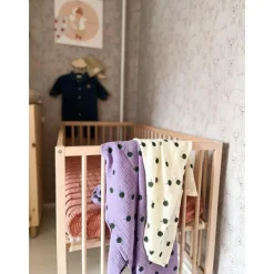 Studio Noos Hydrofiel Luiers * Swaddle Light Blue Clover 70 x 70 Blauw