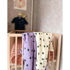 Studio Noos Hydrofiel Luiers * Swaddle Light Blue Clover 70 x 70 Blauw