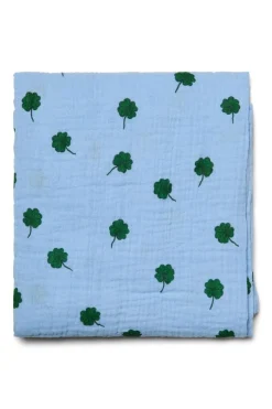 Studio Noos Wikkeldoeken * Swaddle Light Blue Clover 120 x 120 Blauw