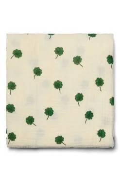 Studio Noos Wikkeldoeken * Swaddle White Clover 120 x 120 Wit